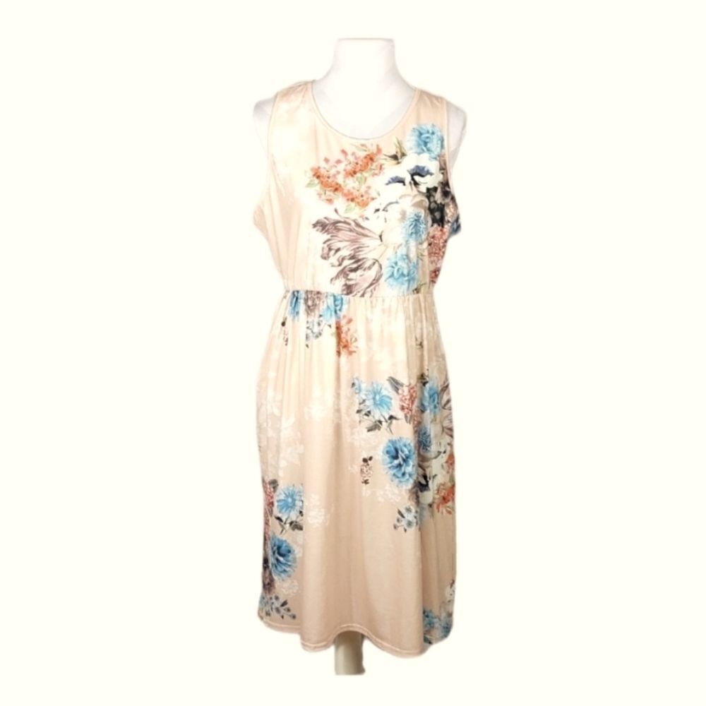 Ours Floral Sleeveless Midi Dress